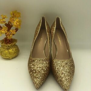 Eastanna Glitter Formal Pointed Toe Pumps High Heel Dress Shoes